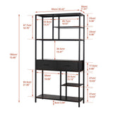 Rustic Accent Bookshelf 90CM Wide Plant Display Rack - Low Angle