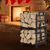 Iron Log Holder Indoor Heavy Duty Firewood Rack 180kg - Front View