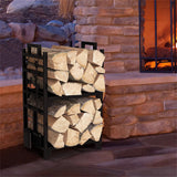 Iron Log Holder Indoor Heavy Duty Firewood Rack 180kg - Top-Down View