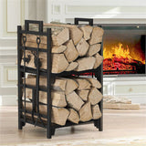 Iron Log Holder Indoor Heavy Duty Firewood Rack 180kg - 45-Degree Angle
