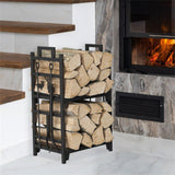 Iron Log Holder Indoor Heavy Duty Firewood Rack 180kg - Close-Up Angle