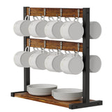 Coffee Mug Holder Stand 43.5cm High, 42cm Wide Kitchen Organizer - Top-Down View