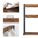 Coffee Mug Holder Stand 43.5cm High, 42cm Wide Kitchen Organizer - Rear View