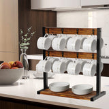 Coffee Mug Holder Stand 43.5cm High, 42cm Wide Kitchen Organizer - Low Angle