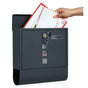 Wall Mounted Lockable Mailbox Galvanized Steel w/ Copper Lock