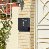 Wall Mounted Lockable Mailbox Galvanized Steel w/ Copper Lock - Top-Down View
