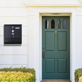 Wall Mounted Lockable Mailbox Galvanized Steel w/ Copper Lock - Rear View