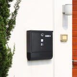 Wall Mounted Lockable Mailbox Galvanized Steel w/ Copper Lock - Close-Up Angle