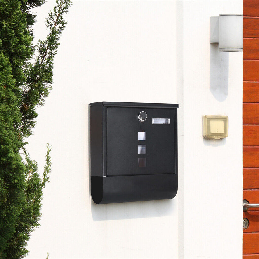 Wall Mounted Lockable Mailbox Galvanized Steel w/ Copper Lock