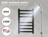Aluminium Heated Towel Rail 7-Bar Electric Warmer Black - Rear View