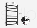 Aluminium Heated Towel Rail 7-Bar Electric Warmer Black - Extra Image