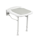 Wall-Mount Foldable Shower Chair, Adjustable, Non-Slip Feet - Side View