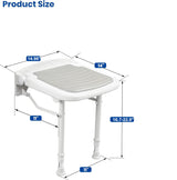 Wall-Mount Foldable Shower Chair, Adjustable, Non-Slip Feet - Extra Image