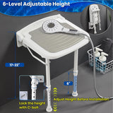 Wall-Mount Foldable Shower Chair, Adjustable, Non-Slip Feet - Extra Image
