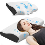 Cervical Memory Foam Pillow Butterfly Shape Standard Anti Snore - Side View