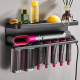 Black Space Aluminum Wall Mount Holder for Dyson Airwrap - Front View