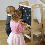 Wooden Toddler Step Stool Learning Tower Kitchen Safety - Side View