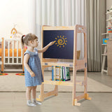 Wooden Toddler Step Stool Learning Tower Kitchen Safety - Rear View