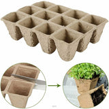 10pcs Biodegradable Seedling Trays 12-Hole Garden Starter - 45-Degree Angle