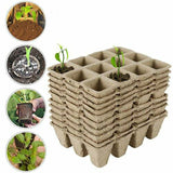 10pcs Biodegradable Seedling Trays 12-Hole Garden Starter - Close-Up Angle