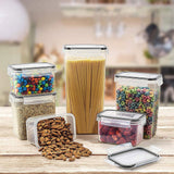 28-Piece Airtight Kitchen Pantry Storage Containers with Lids - Side View