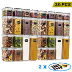 28-Piece Airtight Pantry Storage Containers with Lids for Kitchen Dry Food