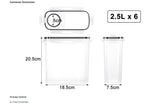 6PCS Food Storage Containers Kitchen Dry Pantry Organiser Airtight Lids