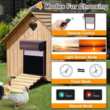 Automatic Chicken Coop Door Opener with Gate Light Sensor Remote - Top-Down View