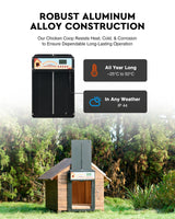 Automatic Chicken Coop Door Solar/Battery/AC 6W Aluminum Copper - Rear View