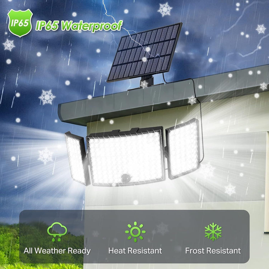 234 LED Solar Motion Sensor Light 5500K Cool Black Outdoor Security Flood Lamp