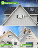 234 LED Solar Motion Sensor Light 5500K Cool Black Outdoor Security Flood Lamp - 45-Degree Angle