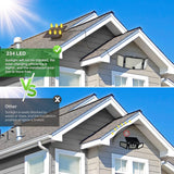 234 LED Solar Motion Sensor Light 5500K Cool Black Outdoor Security Flood Lamp - Rear View