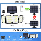234 LED Solar Motion Sensor Light 5500K Cool Black Outdoor Security Flood Lamp - Extra Image
