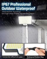 294 LED Solar Light Motion Sensor 6500K Black Outdoor Security Wall Flood Lamp - 45-Degree Angle