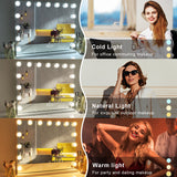 Hollywood LED Vanity Mirror Bluetooth Rectangle White Silver - 45-Degree Angle