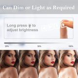 Hollywood LED Vanity Mirror Bluetooth Rectangle White Silver - Rear View