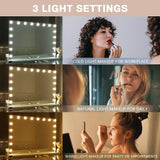 White Bluetooth Hollywood Mirror Rectangle Vanity Wall Light - Rear View