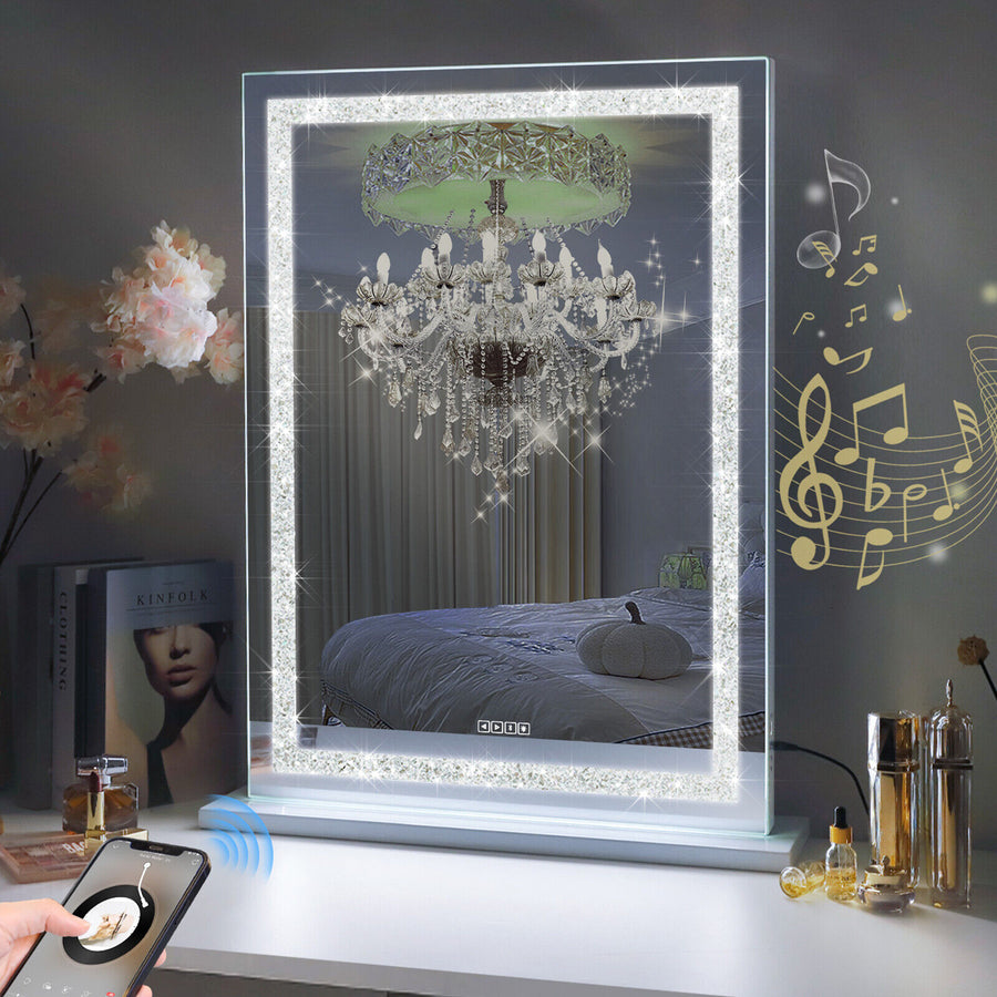 Crystal Vanity Mirror 80CM LED Bluetooth Magnifying