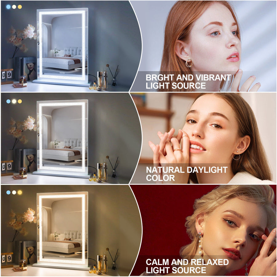 Crystal Vanity Mirror 80CM LED Bluetooth Magnifying