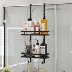 Black Aluminium Shower Caddy 74cm Hanging Storage Rack 35cm