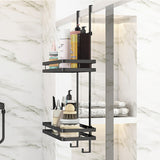 Black Aluminium Shower Caddy 74cm Hanging Storage Rack 35cm - Side View