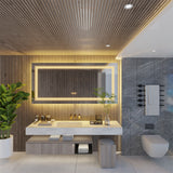 1400x700mm LED Bathroom Mirror RGB Anti-fog Aluminum - Close-Up Angle