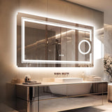 1200x600mm LED Bathroom Mirror Anti-fog Magnifying - Front View