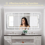 1200x600mm LED Bathroom Mirror Anti-fog Magnifying - Top-Down View
