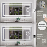 1200x600mm LED Bathroom Mirror Anti-fog Magnifying - Rear View