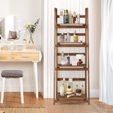 Rustic Wood 4 Tier Plant Stand Bookshelf 38CM Corner Shelf - Rear View