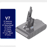 8000mAh Replacement Battery for Dyson V7 SV11 Animal Fluffy Motorhead - Front View