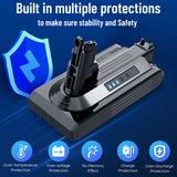 9500mAh Battery for Dyson V6 SV03 SV04 DC58 DC61 DC62 - Top-Down View