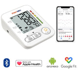 Bluetooth Blood Pressure Monitor, Large Cuff 22-42cm, Digital, Smartphone Compatible - Front View