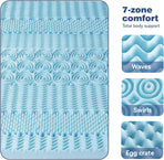 Double Bamboo Memory Foam Mattress Topper 7-Zone 8cm